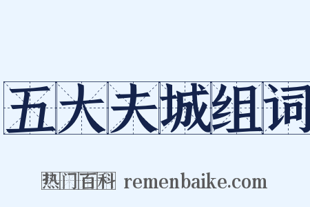 五大夫城组词是什么意思的图片